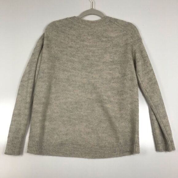 MAGASCHONI Crewneck Knit Sweater Mohair Wool Blend  Cream Minimalist Winter Sm - Picture 3 of 3